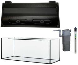  Akvárium szett 160 liter szögletes - tetővilágítással, szűrővel, fűtővel (100160FA)