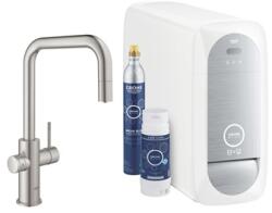 GROHE Blue Home U-kifolyós kezdőkészlet kihúzható gyöngyöztetővel, szuper acél szín (GR-31543DC0)
