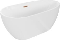 Mexen Eos, szabadon álló kád 150 x 75 cm, fehér, réz túlfolyó, 52471507500-65 (52471507500-65)