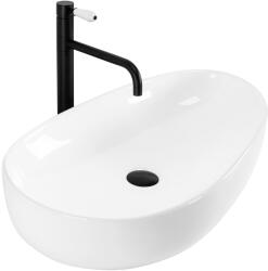 Rea Sandra, pultra szerelhető mosdó 650x400x130 mm, fényes fehér, REA-U8423 (REA-U8423)