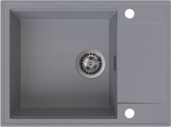 SINK Quality Quality Sink55 mosogató, gránit konyhai mosogató 620x460x215 mm + grafit szifon, szürke, SKQ-SINK. D. 1KKO. XB (SKQ-SINK.D.1KKO.XB)