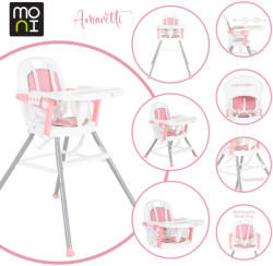 Moni Amaretti 3in1 szétszedhető etetőszék pink - manopalota