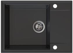 SINK Quality Quality Sink55 mosogató, gránit mosogató 620x460x215 mm + grafit szifon, fekete, SKQ-SINK. C. 1KKO. XB (SKQ-SINK.C.1KKO.XB)