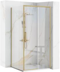 Rea Rapid Slide, zuhanykabin tolóajtóval 120 (ajtó) x 90 (fal), 6mm átlátszó üveg, arany matt profil, KPL-K5650 (KPL-K5650)