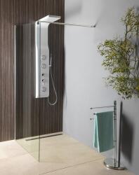SAPHO Aqualine, WALK-IN fali szerelőfal merevítővel, egyrészes, 800 mm, átlátszó üveg, WI081 (WI081)