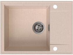 SINK Quality Quality Sink55 gránit mosogató, 620x460x215 mm + grafit szifon, bézs, SKQ-SINK. P. 1KKO. XB (SKQ-SINK.P.1KKO.XB)