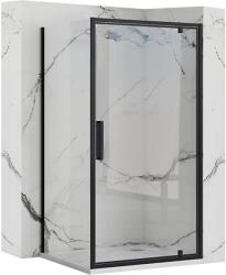 Rea Rapid Swing - zuhanykabin csuklós ajtóval 70 (ajtó) x 90 (fali) átlátszó üveg, fekete profil, KPL-009920 (KPL-009920)