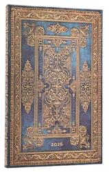 Paperblanks Határidőnapló 2026 Paper Blanks midi heti keményfedeles gumis Blue Luxe (DE0790)