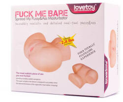Lovetoy Fuck Me Bare 2 - valósághűen kialakított, ánuszt és vaginát formázó testnyílásokkal ellátott férfi maszturbátor