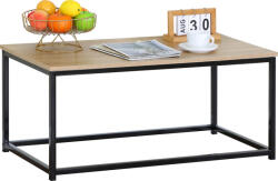 Intenso Home loft stílusú szögletes dohányzóasztal fém lábbal 90 x 40cm (Sonoma tölgy) | Masszív fém váz (INT-CJ904840AZ)