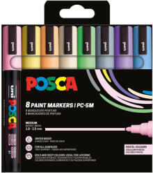 uni UNI Posca PC-5M Akril Marker Készlet 8 Darab/Készlet Pasztell Színek PFP (2UPC5M8DBPASZTELL)