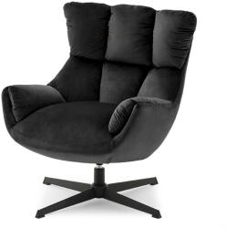 VOX bútor ALDORA fotel, fekete velúr-fekete