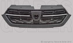 Dacia Lodgy 2012-2022 - Hűtőrács fekete, krómcsíkkal 17- (VAN-hoz is)