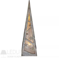EMOS LED piramis, fa, 36 cm, 2x AA, beltéri, meleg fehér, időzítő (DCWW09)