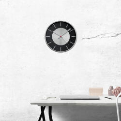 PRIM Lange 30cm műanyag falióra, gravírozható alumínium felülettel (E01.3457)