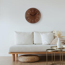 PRIM Lines 30cm fa falióra, sötét fa szín, lézergravírozható (E07.4120. 54)