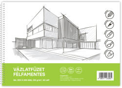 BLUERING Vázlatfüzet félfamentes B/4 120g (60424) - nyomtass-olcson