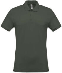 Kariban Férfi galléros piké póló, rövid ujjú, Kariban KA254, Dark Khaki-L (ka254dkh-l)