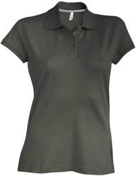 Kariban Női rövid ujjú galléros piké póló, Kariban KA242, Dark Khaki-XL (ka242dkh-xl)