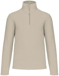 Kariban Uniszex galléros, 1/4 cipzáras mikropolár pulóver, Kariban KA912, Beige-M (ka912be-m)