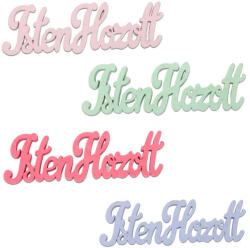  Fa "Isten Hozott" felirat vegyes szín 15cm 4db/csomag (200/#) - koszorúhoz és asztaldíszhez