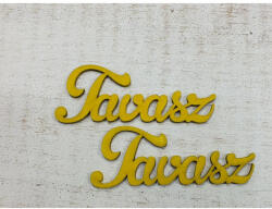  Fa " Tavasz" felirat sárga 2db/csomag - húsvéti és tavaszi dekorációhoz