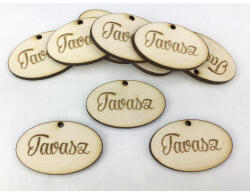  Natúr fa - "Tavasz" ovál tábla 10db/csomag - feliratként és tábladíszként