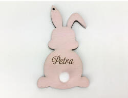  Húsvéti nyuszi egyedi gravírral barack 8, 4x4, 6 cm - papelito