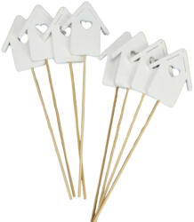  Fa házikók pálcás fehér 7x28cm 8db/csomag - papelito