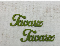  Fa "Tavasz" felirat oliva 2db/csomag - húsvéti és tavaszi dekorációhoz
