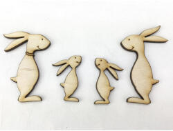  Natúr fa - Nyuszkó család 4db/csomag - papelito