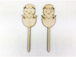 Natúr fa - Beszúrós tojásos csibék 2db/csomag - papelito