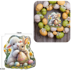  Nyomtatott dekorkarton - Bárányka nyuszival 2db/csomag - papelito