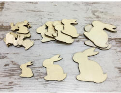  Natúr fa - Nyuszi különböző méretek 18db/csomag - papelito