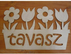  Natúr fa - "Tavasz" tábla virágládás 32cm - papelito