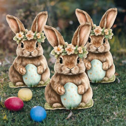  Nyomtatott dekorkarton - Nyuszkó kék tojással 3db/csomag - papelito