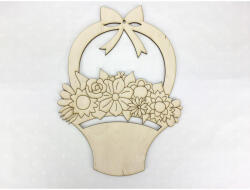  Natúr fa - Virágok kosárban 29, 5cm - papelito