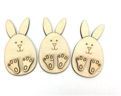 Natúr fa - Nyuszi tojás tappanccsal 3db/csomag - papelito