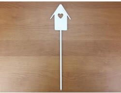  Fa - Beszúrós madárházikó fehér 7x29cm - papelito