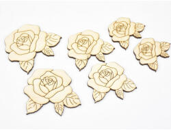  Natúr fa - Rózsák több méretben 6db/csomag - papelito