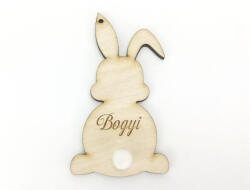  Natúr fa - Húsvéti nyuszi egyedi gravírral 8, 4x4, 6 cm - papelito