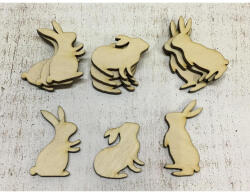  Natúr fa - Nyuszi szett (3 különböző) 12db/csomag - papelito