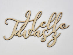  Natúr fa - "Hello Tavasz" irott felirat koszorúra 12x19cm - papelito