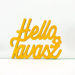  Sárga "Helló Tavasz" felirat 8, 5x11cm - papelito