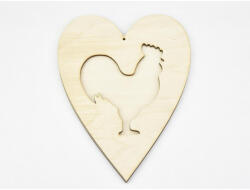  Natúr fa - Áttört szív kakas 20cm - papelito