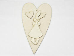  Natúr fa - Nyuszilány + szív 25cm - papelito