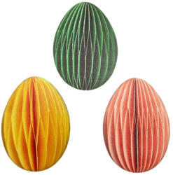  Nyomtatott dekorkarton - Papírhatású tojások 6cm 3db/cs - papelito