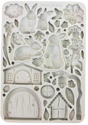  Szilikon öntőforma A5 - Nyuszi és virágok - papelito