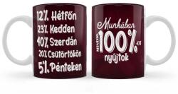Nevesajándék Vicces Bögre - Munkámban mindig 100% (B1017)
