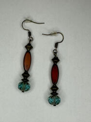 „Tűz és víz - bohém stílusú hosszú fülbevaló (JJF46)